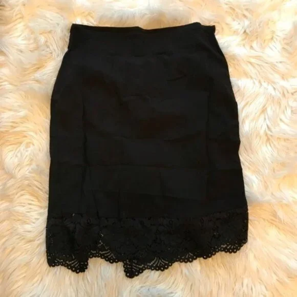 Free People Black Lace Va Va Voom 2pc Crop Top Skirt Set - Picture 7 of 8